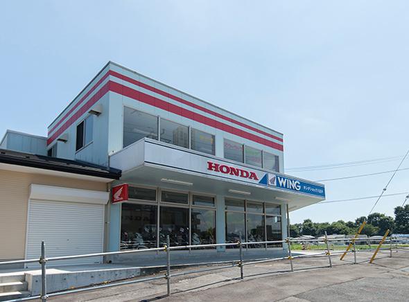 みんけん事例　八王子市ホンダショップ,店舗側面写真