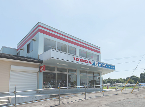 みんけん事例　八王子市ホンダショップ,店舗側面写真